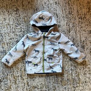 Little Me Gray, Navy and Lime Zippered Jacket